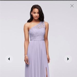 David’s Bridal Off the Shoulder Maxi Dress (Iris color)